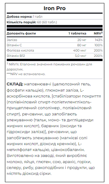 Iron Pro (60 таб) ВИТ-185725 фото