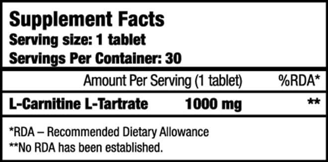 L-carnitine 1000 mg (30 таб) ЛК-021742 фото