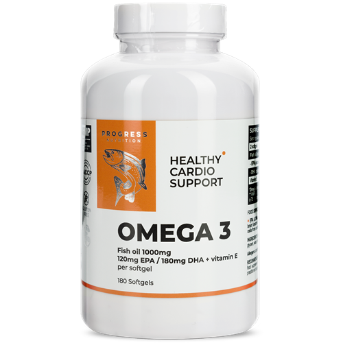 Omega 3 Healthy, Fish Oil 1000mg, EPA 180mg / DHA 120mg + Vit.E (180 капс) ВИТ-183913 фото